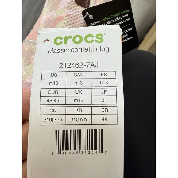 Crocs Classic Confetti Clog Men\'s Pink Camouflage Size 13 212462-7AJ main image 11